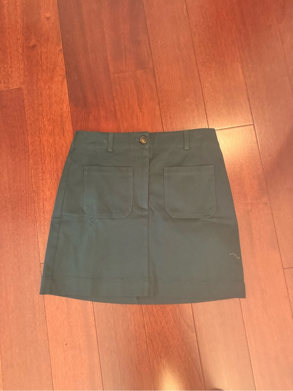 LOFT Dark Green Utility Mini Skirt - Picture 2 of 5